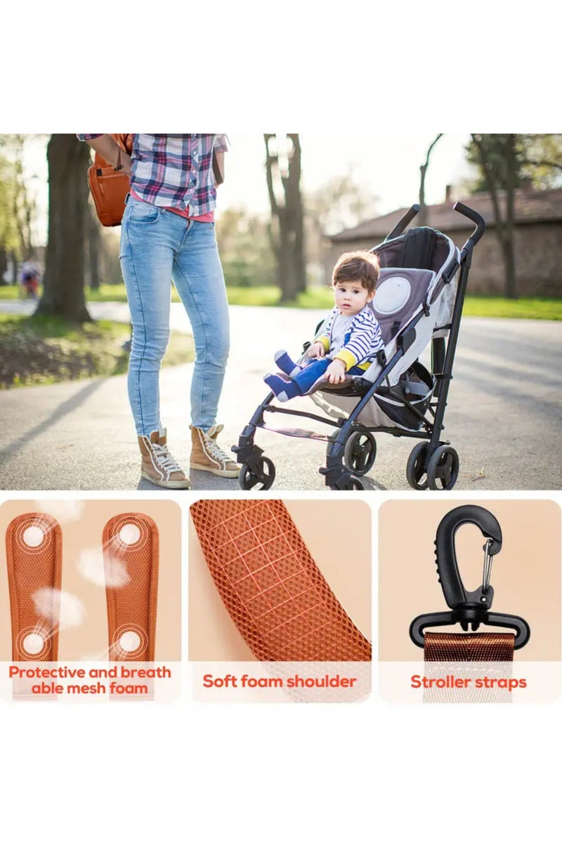 Leather Diaper Bag Backpack with Baby Bed, USB Port & Insulated Bottle Pockets – Large Capacity Travel Organizer for Mom & Dad - Image 5