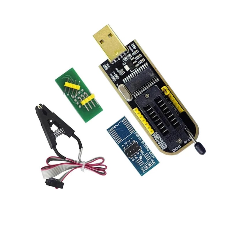 وحدة مبرمج ذاكرة EEPROM عبر USB من نوع CH341A مع ملقط اختبار SOIC8 لسلسلة ذاكرة الفلاش BIOS 24 و 25، مجموعة واحدة - Image 3