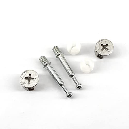 Medifier 25Pcs Furniture Connecter Fixing Screws Eccentric Cam Lock with Pre-Inserted Nut and Fixing Dowels for Wardrobe Drawer Cabinet Furniture Panel Connecting 2 Style - Image 5