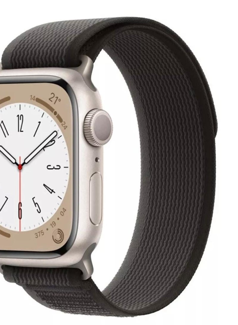 Apple Watch strap made of rubber fabric Black with grey  size 49 - Image 3