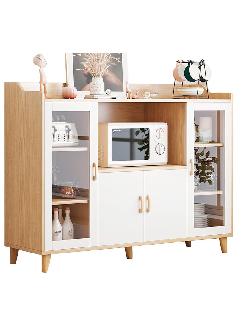 شاربدو خزانة مطبخ ذات سعة كبيرة، خزانة جانبية مستقلة متعددة الوظائف، مناسبة لركن القهوة وتنظيم المطبخ، مقاس 120*40*94 سم - Image 1