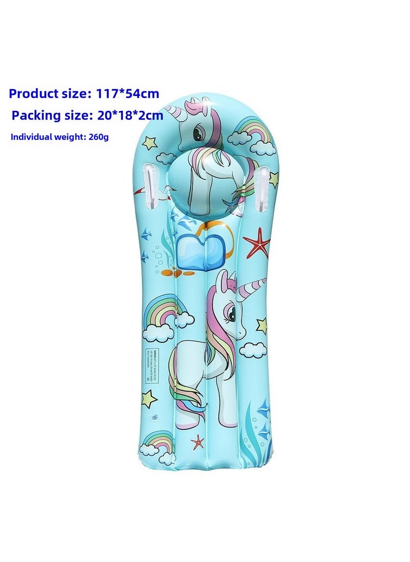 Manufacturers selling inflatable childrens surfboard water play toys floating row Mount floating bed learning swimming floating board wholesale Unicorn 117*54cm 