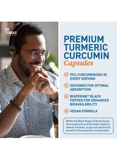 Dr. Tobias Dr Tobias Turmeric Curcumin Supplement With Bioperine And Black Pepper Extra Strength Curcumin Supplements For Joint Support1500 Mg Per Dose With 95% Curcuminoids 120 Vegan Capsules 60 Servings  - Image 5