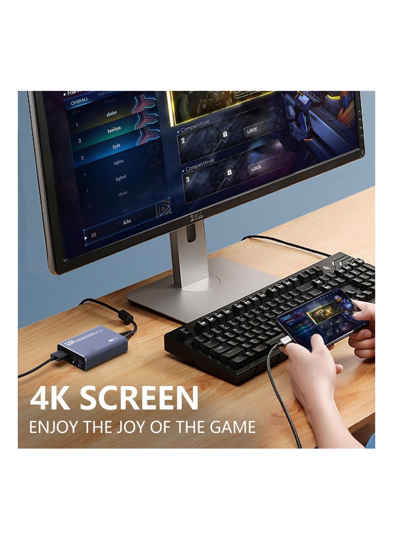 Generic - 4K HDMI USB 3.0 Audio Video Capture Card for Game Recording and Live Streaming, Full HD 1080p, No Frame Lag, Compatible with Nintendo Switch, Camera, PS4, OBS, and More. - Image 1