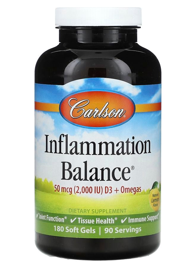 Carlson توازن الالتهاب® ليمون طبيعي 180 كبسولة لينة - Image 1