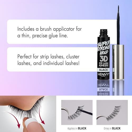 i.Envy i Envy by Kiss 3D Lash Glue Super Strong Hold (Black) Brush On Type, Formaldehyde Free, Latex Free - Image 3