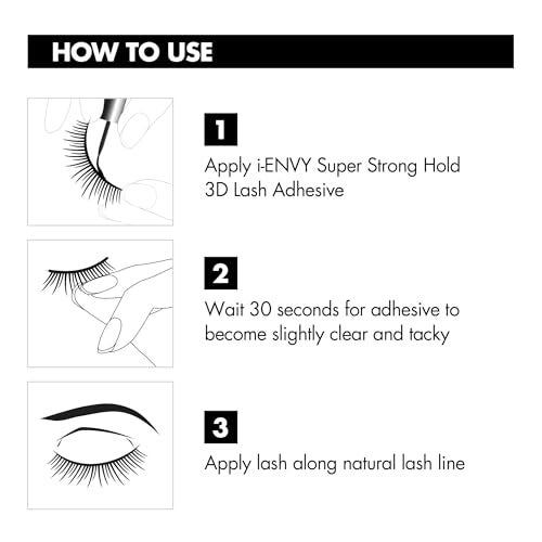 i.Envy i Envy by Kiss 3D Lash Glue Super Strong Hold (Black) Brush On Type, Formaldehyde Free, Latex Free - Image 4