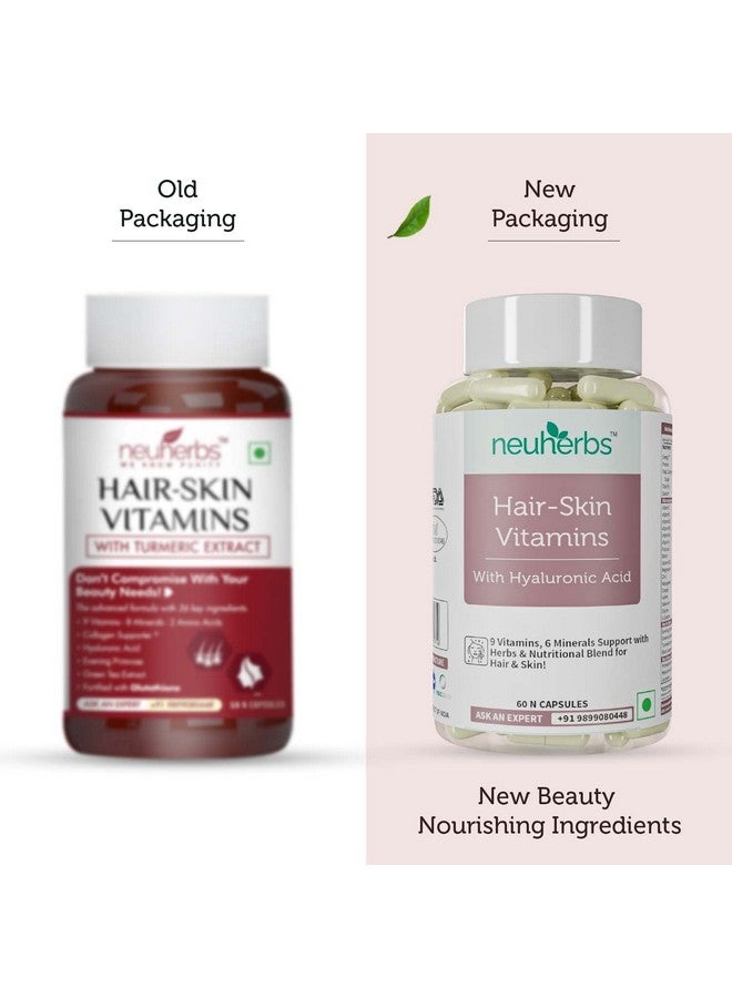 Neuherbs Hair Skin Vitamins- 120 Capsules for Men & Women|Vitamin Supplement with Biotin, Hyaluronic Acid, Zinc, Keratin booster, Vitamin E & 20 other nutrients for glowing Skin & Heathier Hair | Primrose Oil & Collagen Supporter. - Image 4