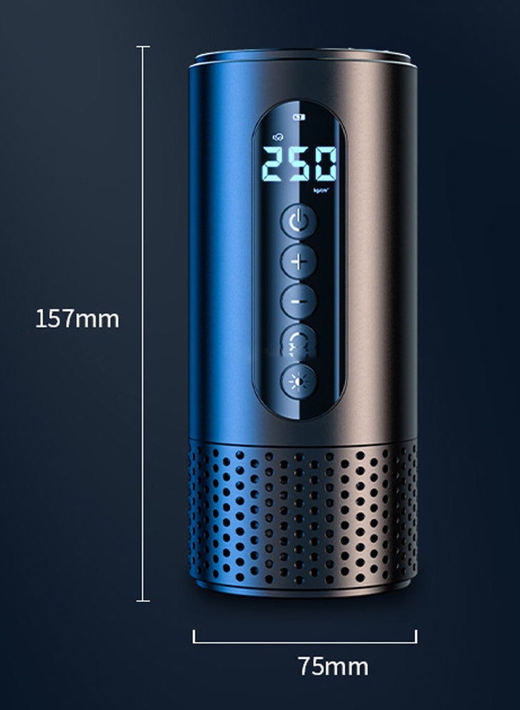 كمبروسر هواء ديجيتال للسيارة - منفاخ إطارات محمول بشاشة LED وإيقاف تلقائي - تصميم دائري مميز - Image 4