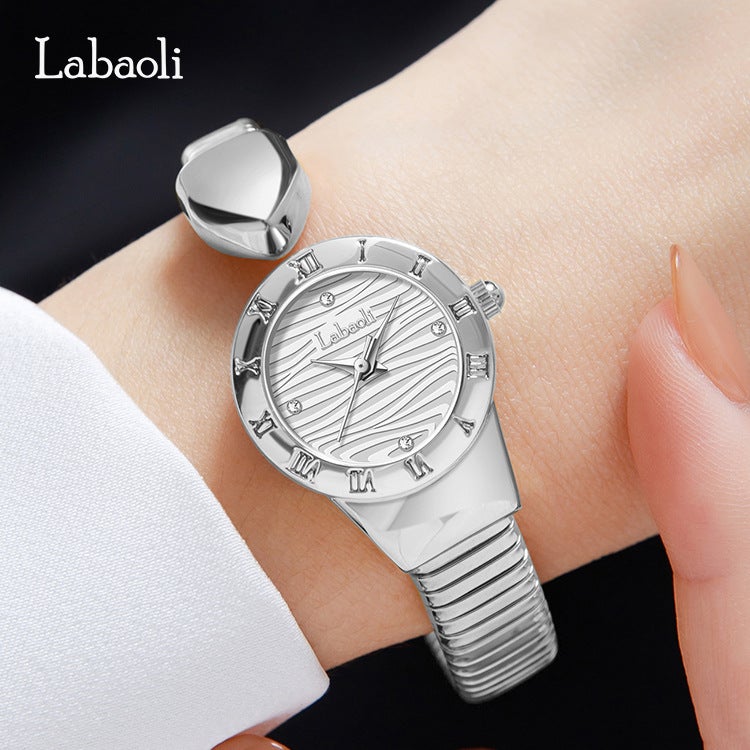 Labaoli Light Luxury Roman Bezel Bangle Women's Watch - High-End Quartz Ladies Wristwatch - Image 2