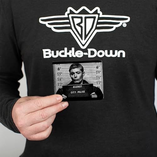 Buckle Down Buckle-Down Men's PU Bifold Wallet-Supernatural Dean + Sam Mug Shots Grays/Black/White, Multicolor, 4.0" x 3.5" - Image 3