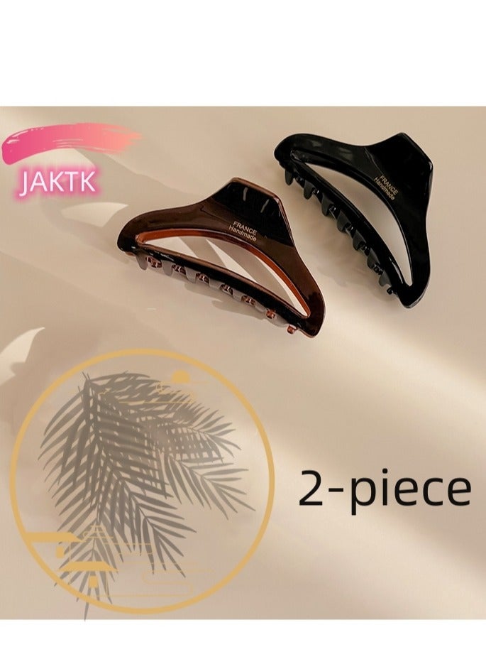 JAKTK 2-piece powerful hair gripper clip, women's half-tie hair gripper clip at the back of the head, high-end shark clip, anti-slip medium to large size hair gripper clip, suitable for women and girls with thick and thin long hair - Image 1