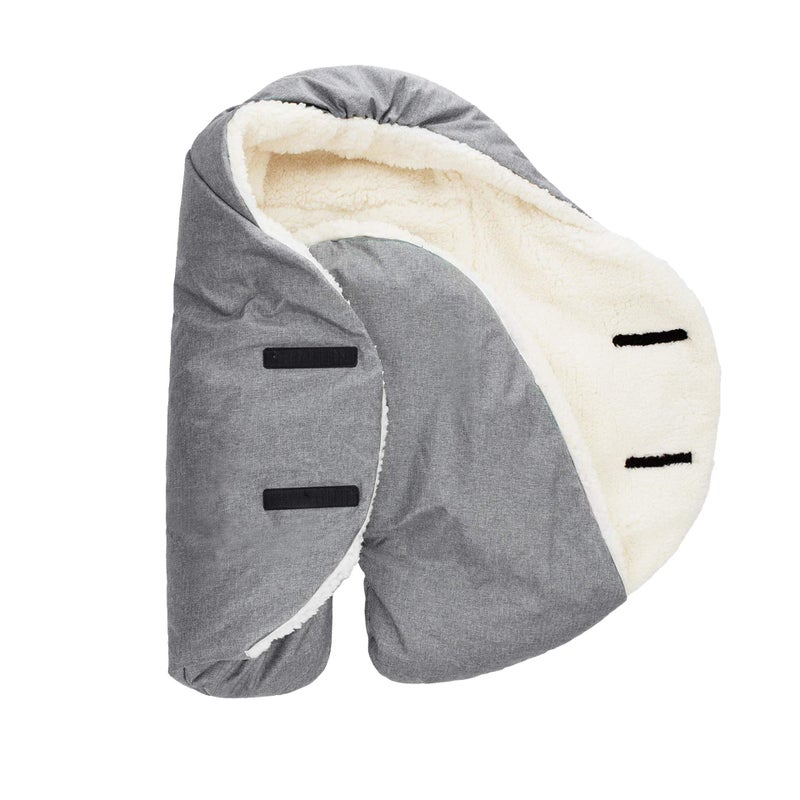 7 A.M. 7AM Enfant Baby Car Seat - Nido Quilted Baby carier Cover, Hooded Soft Plush Lining, Stroller | (Heather Grey, Small 0-6M) - Image 2