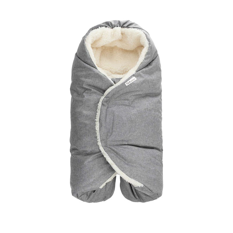 7 A.M. 7AM Enfant Baby Car Seat - Nido Quilted Baby carier Cover, Hooded Soft Plush Lining, Stroller | (Heather Grey, Small 0-6M) - Image 1