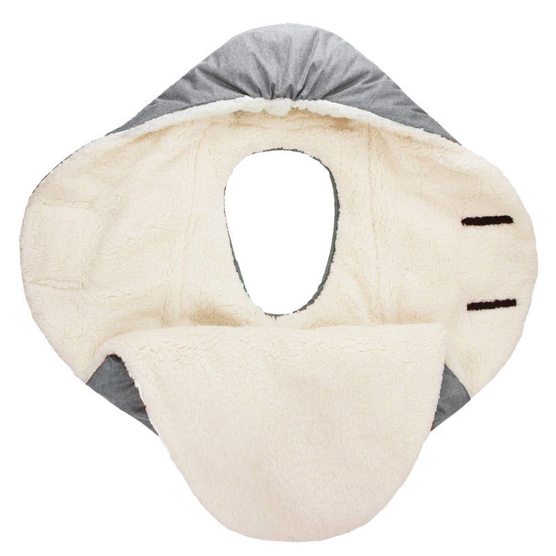 7 A.M. 7AM Enfant Baby Car Seat - Nido Quilted Baby carier Cover, Hooded Soft Plush Lining, Stroller | (Heather Grey, Small 0-6M) - Image 4