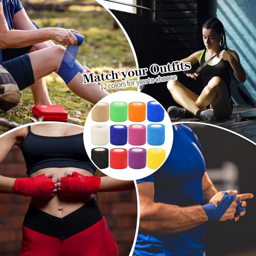 Ruby Q 3" Self Adhesive Bandage Wraps, 6pcs Vet Wraps, Skin Color, 5 Yard Self Adherent Wraps for Sports, Wrist, Ankle and Swelling - Image 3