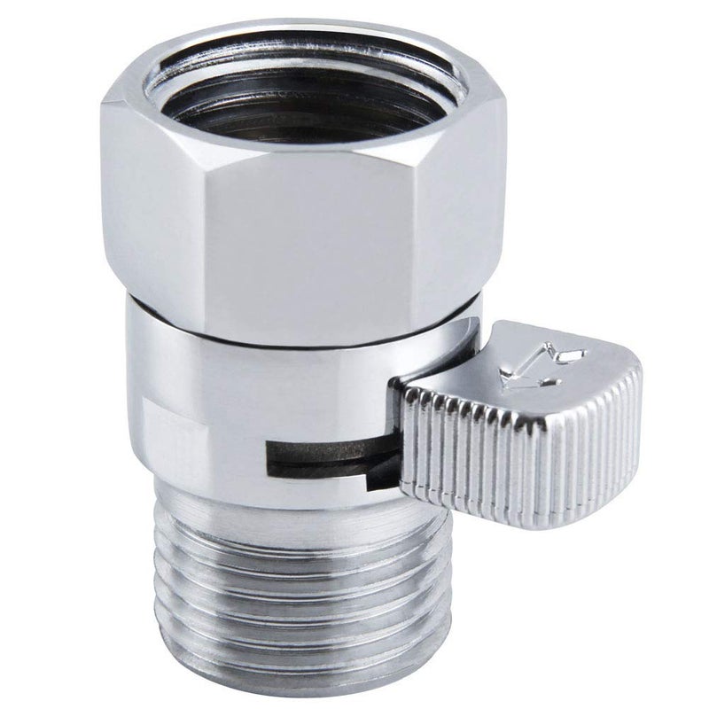 APLusee Shower Flow Control Valve, Brass Adjustable Water Flow Regulator with On Off Switch, Chrome - Image 1