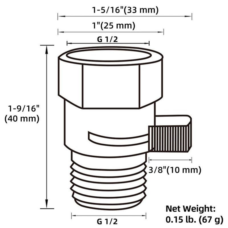 APLusee Shower Flow Control Valve, Brass Adjustable Water Flow Regulator with On Off Switch, Chrome - Image 2