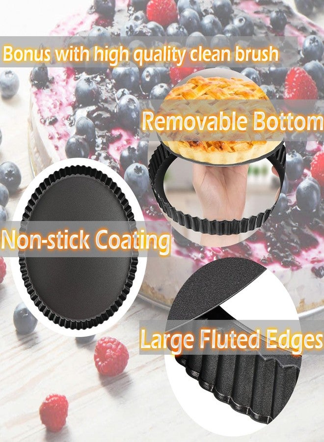 DATANYA Tart Pan 9 Inch Tart Pans Removable Bottom, Non-Stick Quiche Pan Carbon Steel Heavy Duty Pie Pan 9 Inch Tart Pan Loose Bottom, extra high of 1.2 Inches - Image 4