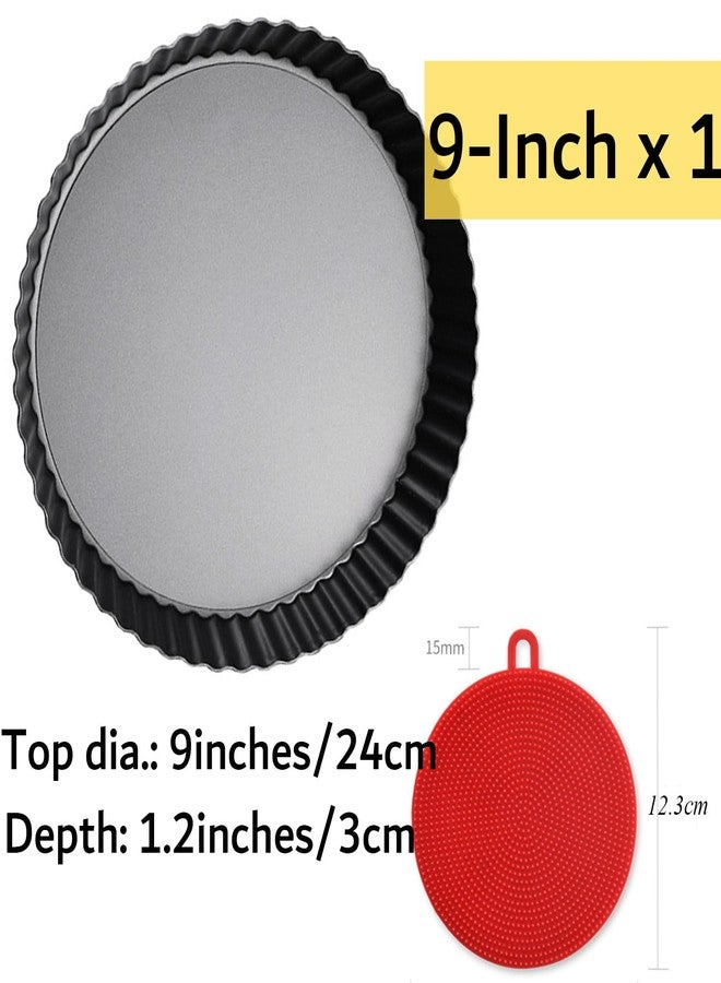 DATANYA Tart Pan 9 Inch Tart Pans Removable Bottom, Non-Stick Quiche Pan Carbon Steel Heavy Duty Pie Pan 9 Inch Tart Pan Loose Bottom, extra high of 1.2 Inches - Image 2