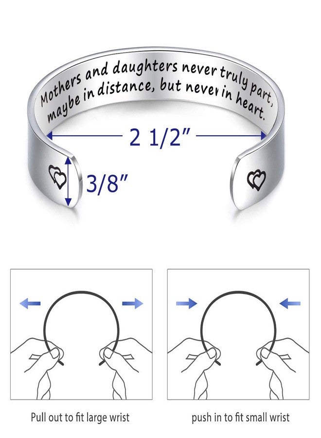LParkin Mom Gifts Bracelets Mothers and Daughters Never Truly Part Maybe In Distance But Never In Heart Moms Bracelet Gift from Daughter - Image 4