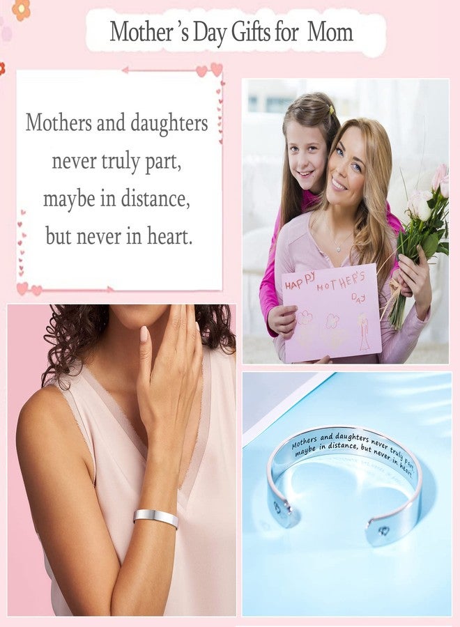 LParkin Mom Gifts Bracelets Mothers and Daughters Never Truly Part Maybe In Distance But Never In Heart Moms Bracelet Gift from Daughter - Image 3
