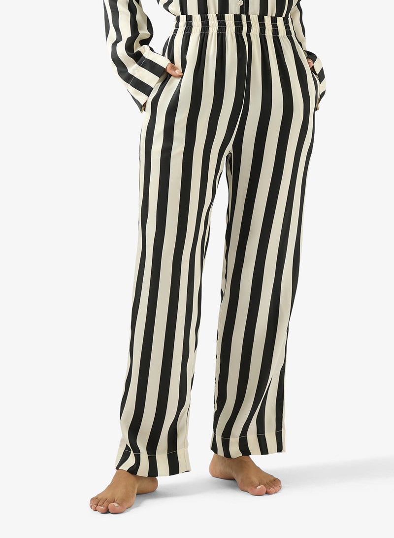 Ginger Satin Stripe Oversize Fit Shirt & Pyjama Set - Image 4