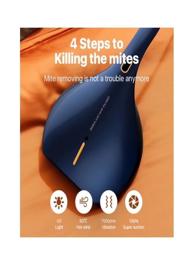 ريبنيو مكنسة كهربائية محمولة خفيفة الوزن لإزالة عث الغبار بسعة قوية مع وحدة تحكم في التعقيم بالأشعة فوق البنفسجية للسرير والأريكة CM818 أزرق 0.2 لتر 450 كيلو وات CM818 أزرق - Image 2