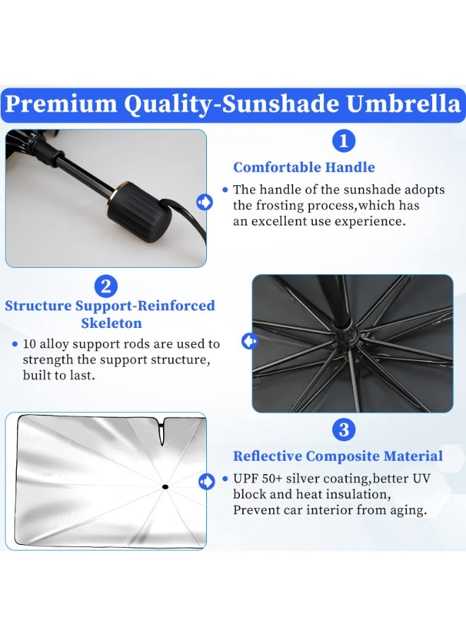 Foldable Car Windshield Sun Shade Umbrella, UV Block & Heat Insulation, Upgraded Design for Most Cars, SUVs, Trucks - Image 5