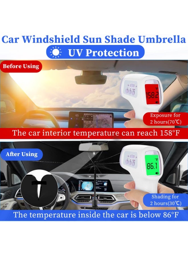 Foldable Car Windshield Sun Shade Umbrella, UV Block & Heat Insulation, Upgraded Design for Most Cars, SUVs, Trucks - Image 3