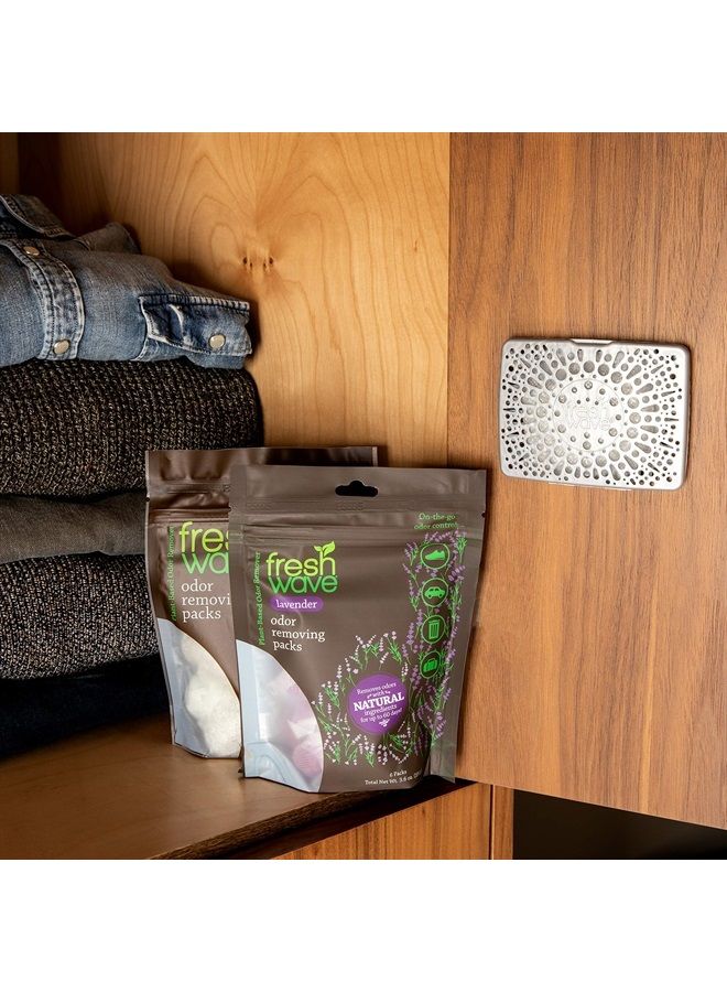 Fresh Wave عبوات إزالة الروائح الكريهة والمعطرة باللافندر | حقيبة من 6 | تخفيف الروائح بشكل آمن للمساحات الصغيرة | مزيل روائح طبيعي من النباتات | ماصات الروائح للمنزل - Image 5