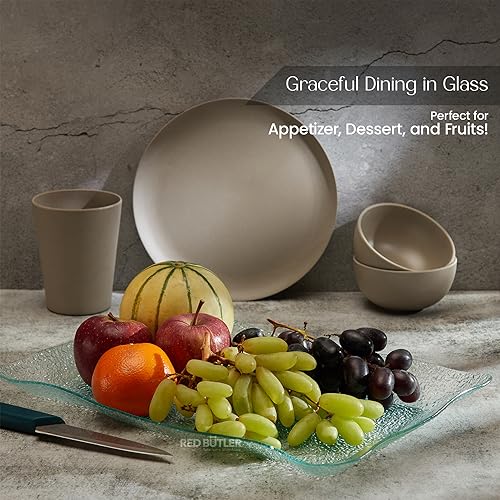 Red Butler Designer Glass Serving Platter Set of 1 Pieces | Beautiful Rectangle Shape Glass Serving Platter for Dinnerware, Crockery and Dining - Image 5