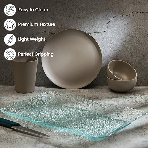 Red Butler Designer Glass Serving Platter Set of 1 Pieces | Beautiful Rectangle Shape Glass Serving Platter for Dinnerware, Crockery and Dining - Image 4