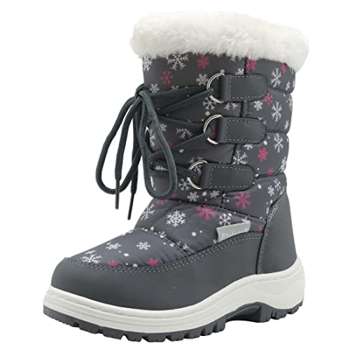 Apakowa Kids Girls Insulated Fur Winter Warm Snow Boots (Toddler/Little Kid) - Image 1