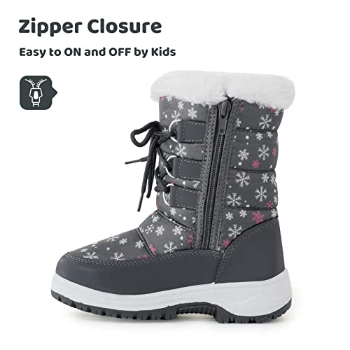 Apakowa Kids Girls Insulated Fur Winter Warm Snow Boots (Toddler/Little Kid) - Image 2
