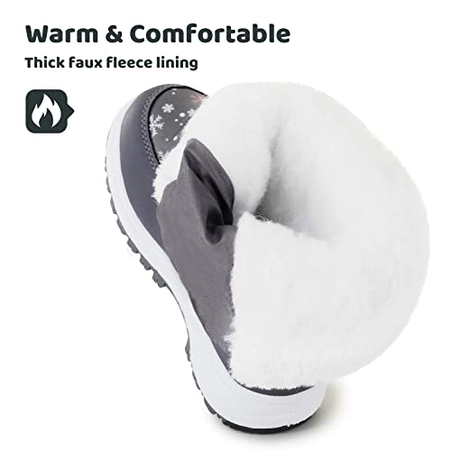 Apakowa Kids Girls Insulated Fur Winter Warm Snow Boots (Toddler/Little Kid) - Image 3
