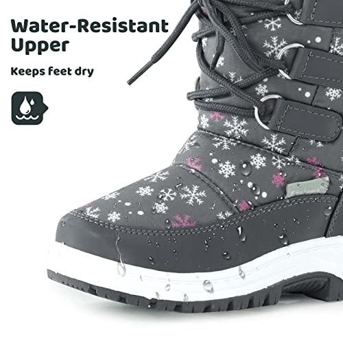 Apakowa Kids Girls Insulated Fur Winter Warm Snow Boots (Toddler/Little Kid) - Image 4