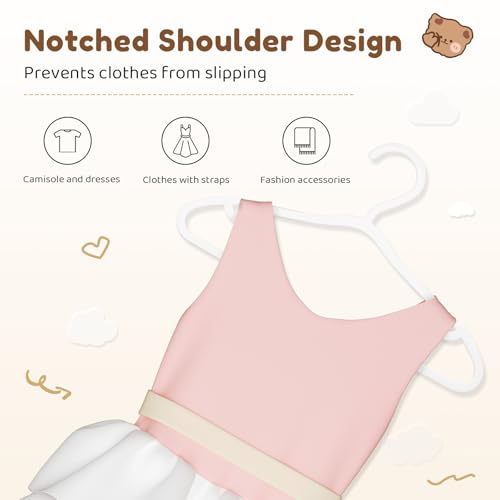 VILICK Plastic Kids Hangers - 100 Pack Non-Slip Baby Clothes Hangers for Closet, Toddler & Newborn Clothing Pants, Skirts, Coats (White) - Image 5
