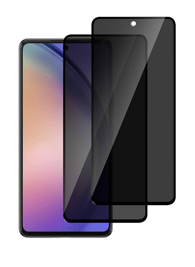 we3 2 Pieces Tempered Glass Screen Protector Anti-Spy Privacy Designed For Samsung Galaxy A54 Full Screen Coverage And Bubble Free - Image 1