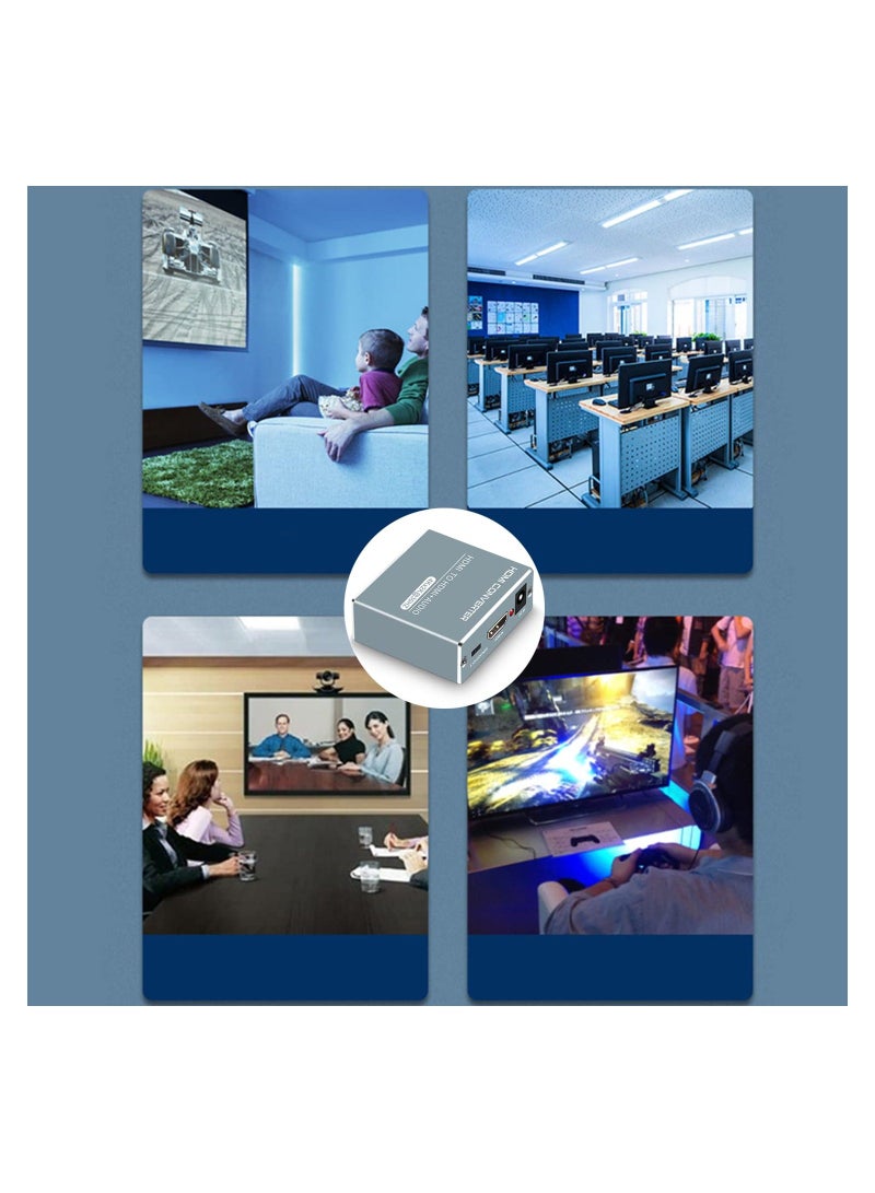 HDMI Audio Extractor Converter, HDMI to HDMI 3.5mm Audio Adapter Converter, Support 4K@30Hz, 1080P,3D, with Power Adapter, 4K@30Hz HDMI Audio Extractor Splitter Converter (UK Regulatory) - Image 2