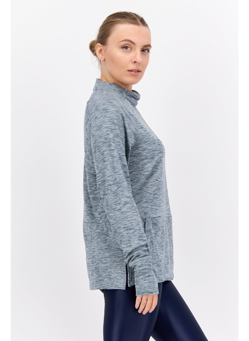 NINE WEST - Women Sportswear Fit Long Sleeves Outdoor Sweatshirt, Grey - Image 1