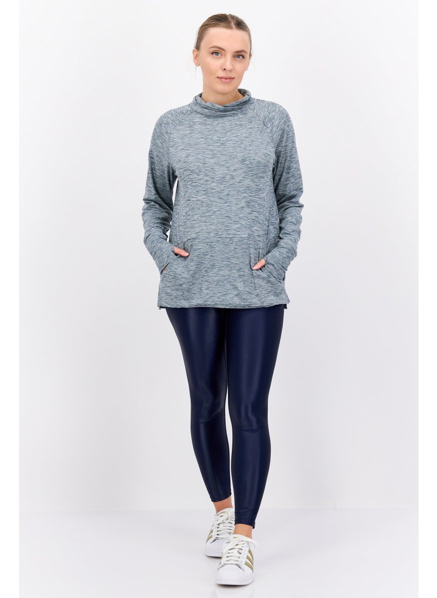 NINE WEST - Women Sportswear Fit Long Sleeves Outdoor Sweatshirt, Grey - Image 1