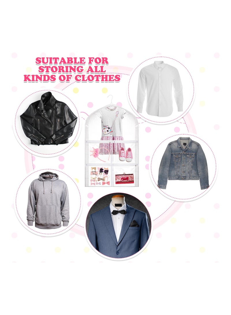 Dance Costume Garment Bag, PVC Plastic Bag Holder Clear with Garment Rack Hanging Pack to Dance Bag Children Clothes Storage Costume Bags Organizer Zipper Pockets for Kid Girls, 23.6 x 35.4 In(3 Pcs) - Image 3