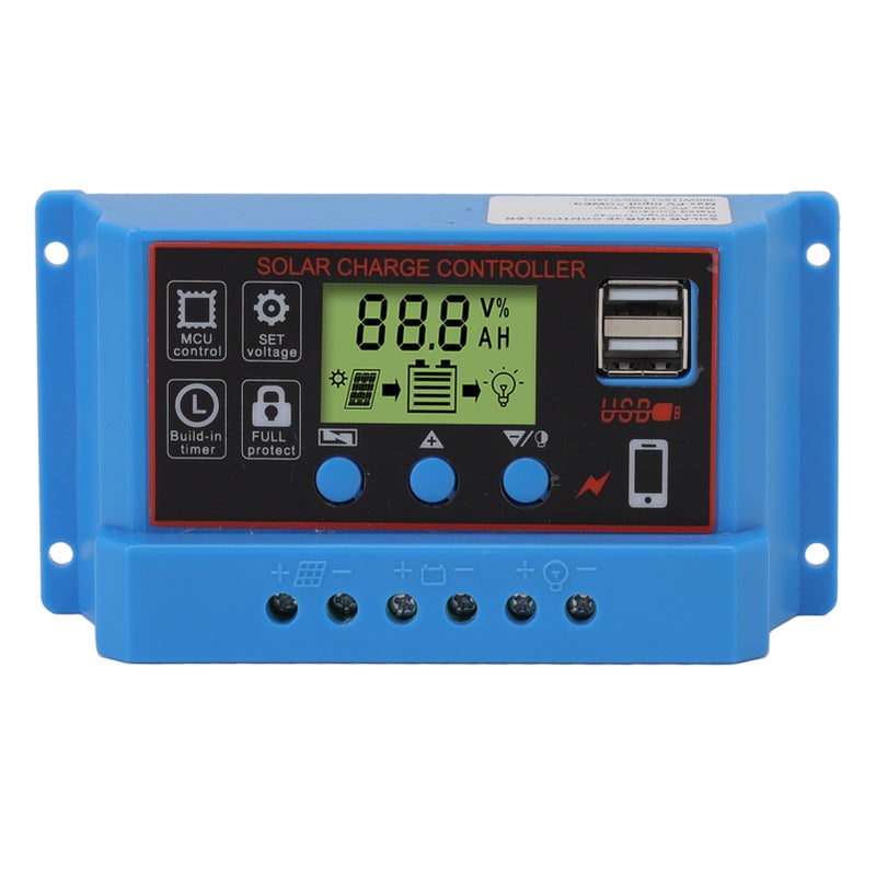 12V 24V Solar Charge Controlle LCD Display Solar Panel Controller for Billboard Warning Light 20A - Image 1