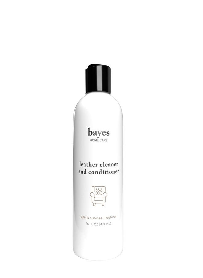 Bayes Premium High Performance Leather Upholstery Cleaner and Conditioner - 16 oz - Prevents Drying, Cracking or Fading of Leather Couches, Car Seats, Shoes, Purses - Image 1