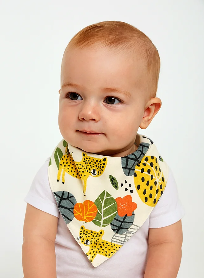 LITTLE SURPRISE BOX Little Surprise Box, 3PCS Set of Geometric Animals print premium adjustable snap button closure Bibs