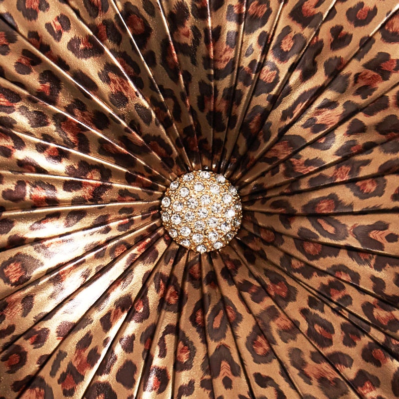 EUCIOR Leopard Gold Throw Pillows,Circular Pillow,Pumpkin Pleated Handmade Throw Pillows,Smooth Metallic Leather Decorative Pillows for Home Decor Bedroom Living Room Couch Bed Sofa - Image 2