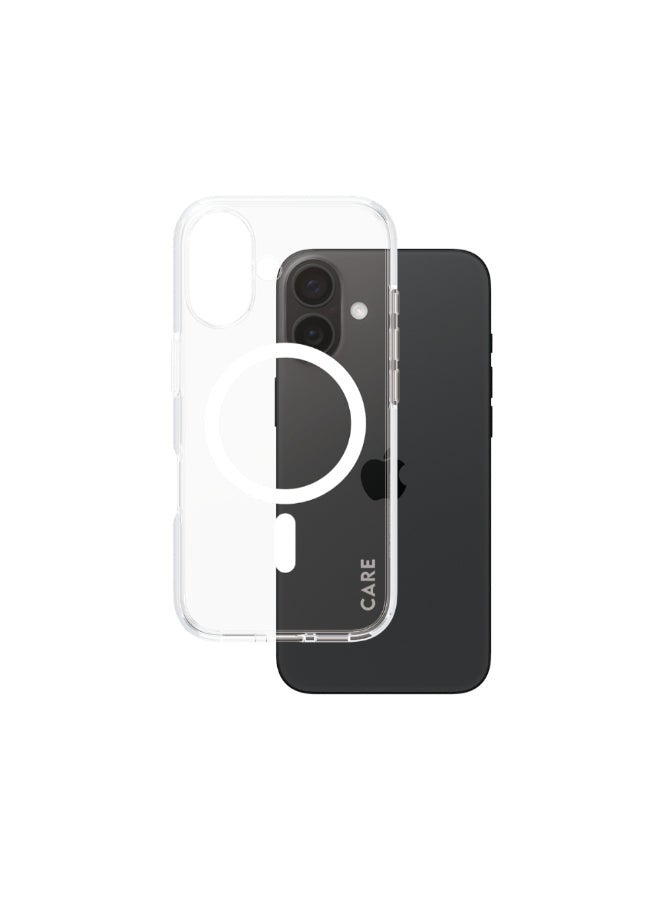 PanzerGlass حافظة بانزر جلاس كير فلاج شيب ماغسيف لأبل آيفون 16 6.1" 2024| حماية من السقوط حتى 15 قدم، مضادة للاصفرار، تصميم نحيف، حافة كاميرا مرتفعة، متوافقة مع ماغسيف - شفافة / بيضاء - Image 2