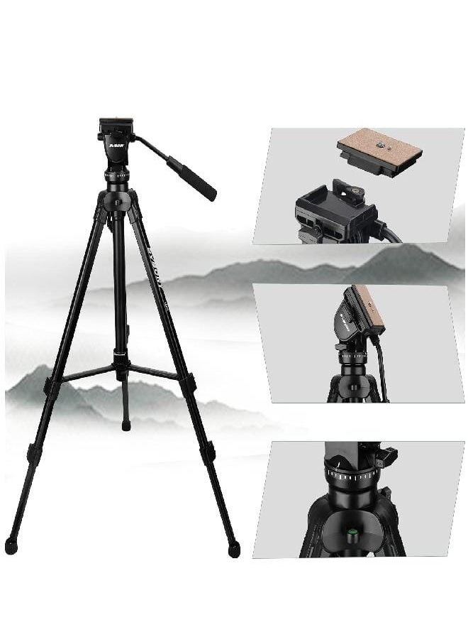 SVBONY SA402 Tripod, Fluid Head Aluminum Travel Tripod with 1/4 inch Quick Shoe Plate for Spotting Scope and Digital SLR DSLR Cameras Camcorder, Load up to 13.2 pounds  - Image 3