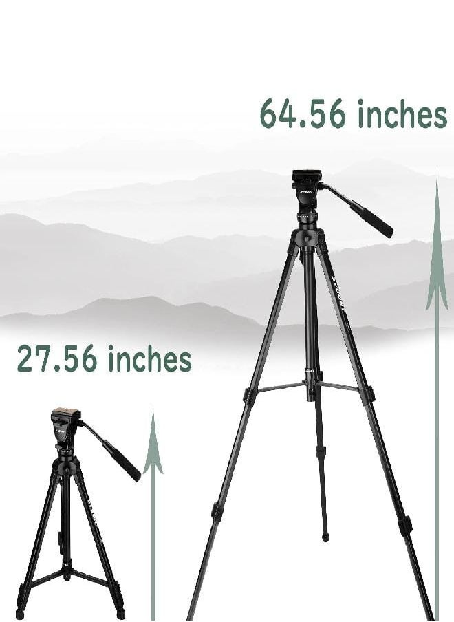 SVBONY SA402 Tripod, Fluid Head Aluminum Travel Tripod with 1/4 inch Quick Shoe Plate for Spotting Scope and Digital SLR DSLR Cameras Camcorder, Load up to 13.2 pounds  - Image 2